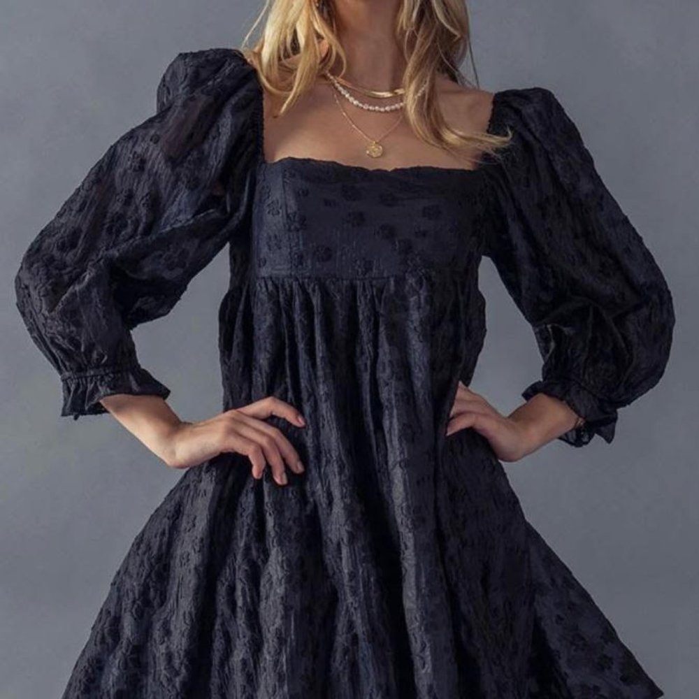 Escape Floral Embroidery Mini Dress